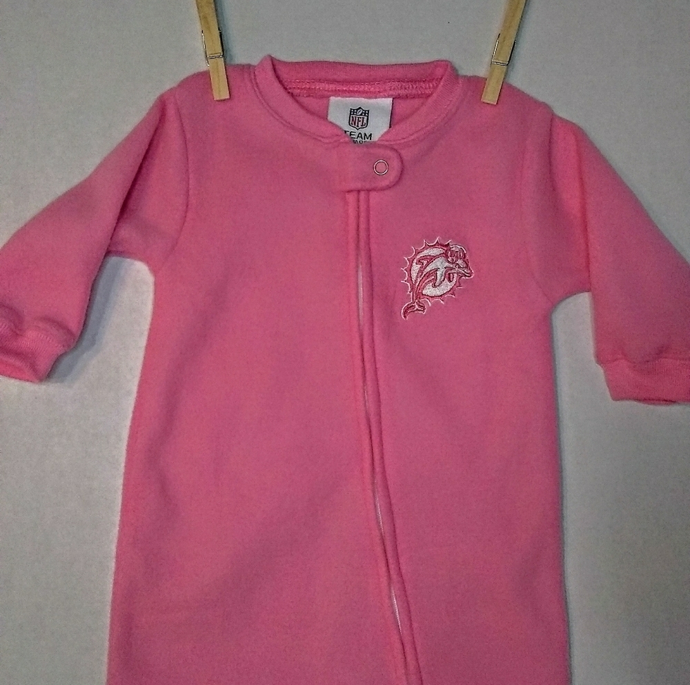 NFL Miami Dolphins baby fleece sleeper pajamas